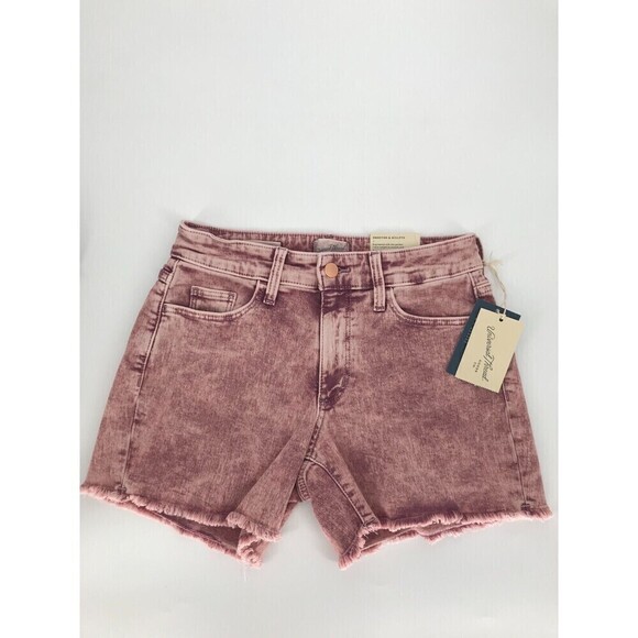 Universal Threads‎ Womens High Rise Midi Denim Jean Shorts Size 2/26 Pink - Picture 10 of 10